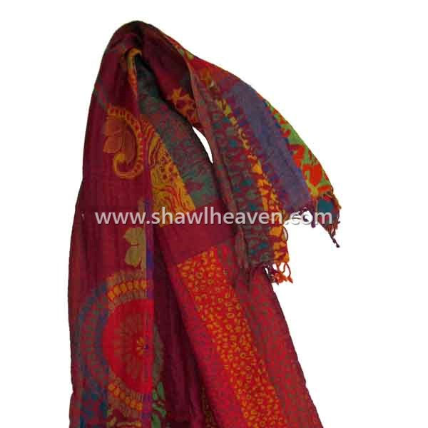 designer boiled wool scarves in traditional jacquard weave